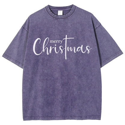 Merry Christmas .Christmas Cross Vintage Distressed T-shirt
