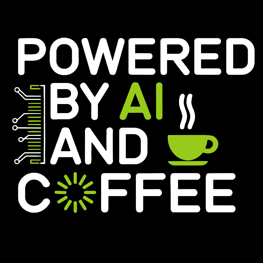 Powered By AI And Coffee Geek T-Shirt