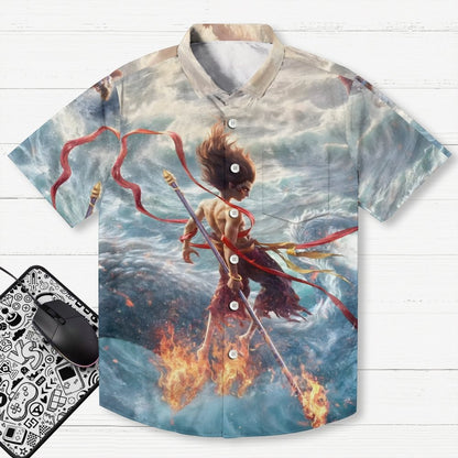 Nezha 2 Sci-Fi Animation Print Geek Hawaiian Shirt