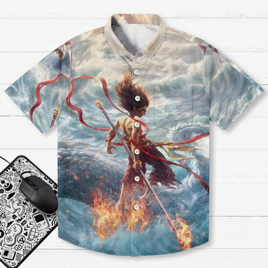 Nezha 2 Sci-Fi Animation Print Geek Hawaiian Shirt