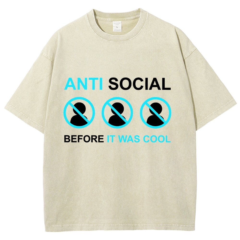 Anti-Social Before It Was Cool Vintage Distressed T-shirt