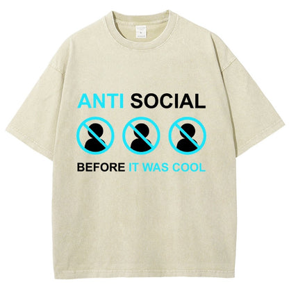 Anti-Social Before It Was Cool Vintage Distressed T-shirt
