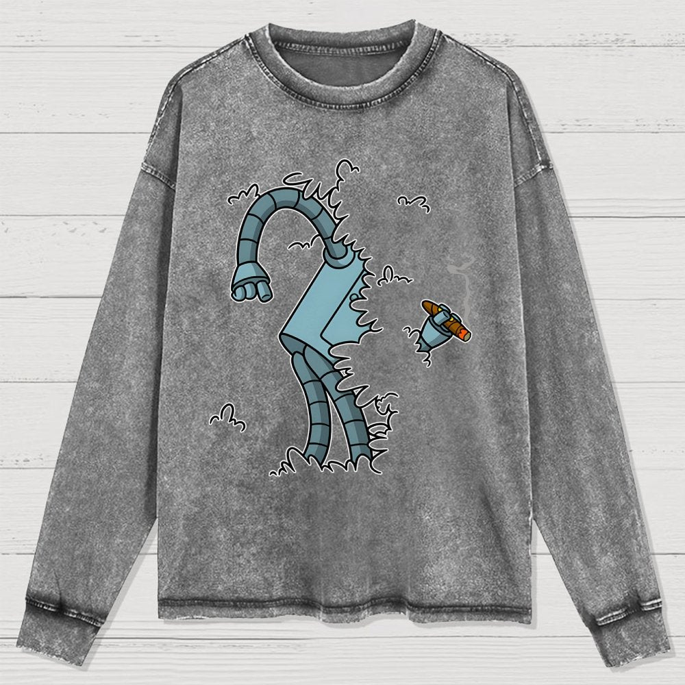 Bite My Shiny Metal Rod Washed Long Sleeve Tee