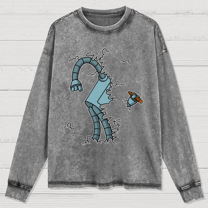 Bite My Shiny Metal Rod Washed Long Sleeve Tee