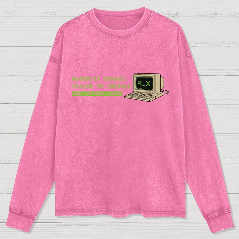 Adult Life Patch Missing Washed Long Sleeve Tee