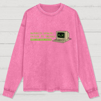 Adult Life Patch Missing Washed Long Sleeve Tee