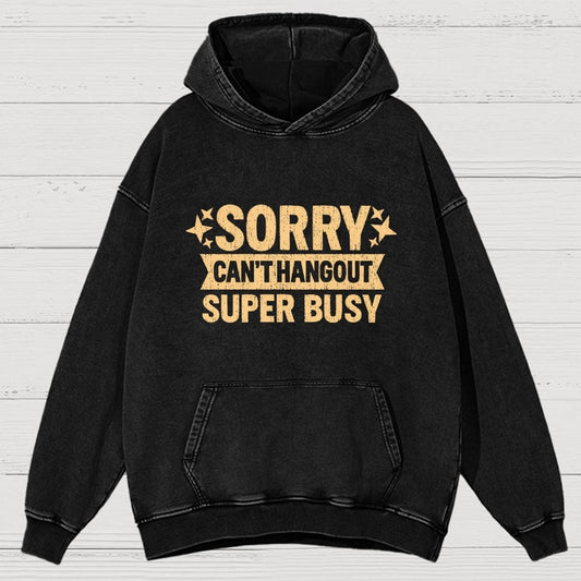 Sorry — Can’T Hang Out — Super Busy Vintage Distressed Hoodie