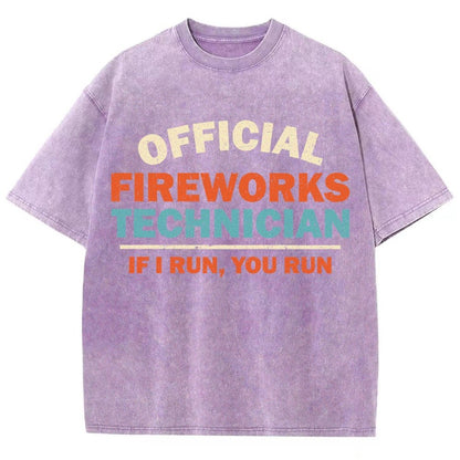 Official Fireworks Technician Vintage Distressed T-shirt