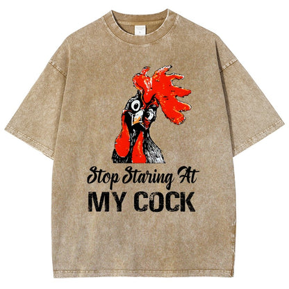 Stop Staring at My Cock Vintage Distressed T-shirt
