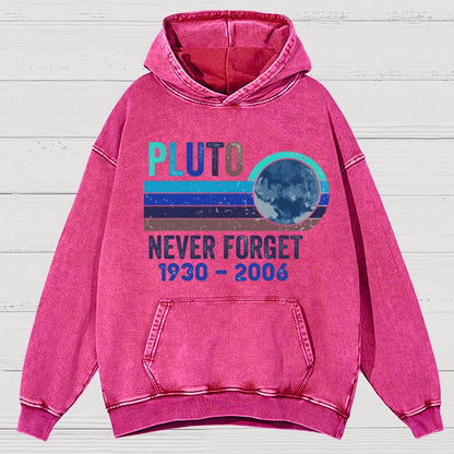 Pluto Never Forget - Funny Science Vintage Distressed Hoodie