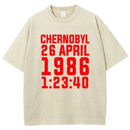 Chernobyl Nuclear Disaster Date And Time Vintage Distressed T-shirt