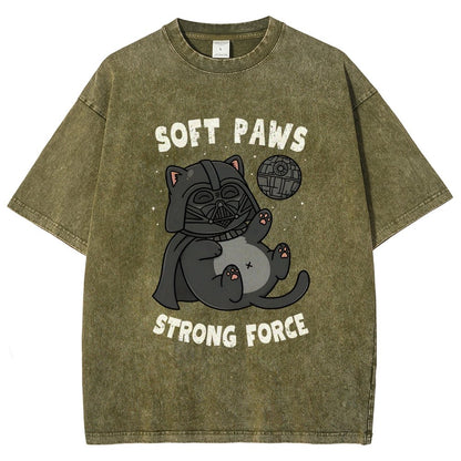 Soft Paws Strong Force Vintage Distressed T-shirt
