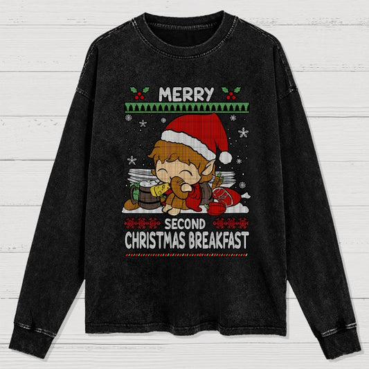 Extra breakfast Christmas Washed Long Sleeve Tee