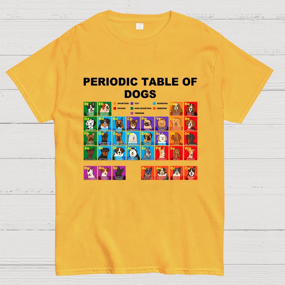 Periodic Table of Dogs, Dog Lover, Funny Science Geek T-Shirt