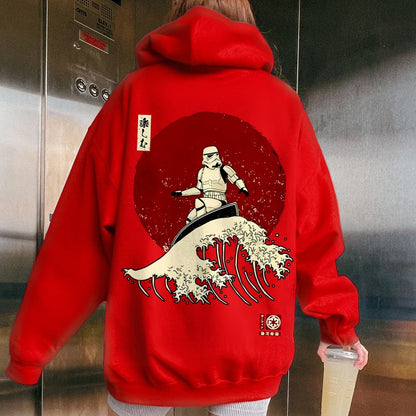 Cosmic Wave Printed Back Unisex Cotton Hoodie