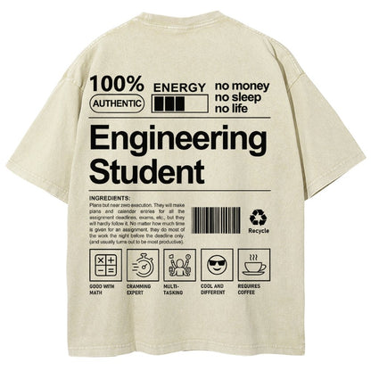 Engineering Student Unisex Fit Washed T-Shirt