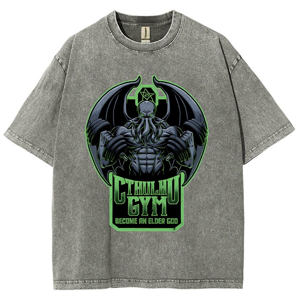 Cthulhu Gym Vintage Distressed T-shirt
