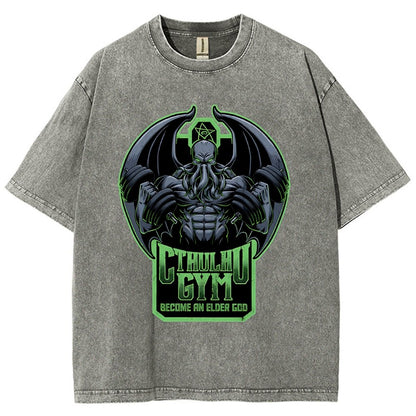 Cthulhu Gym Vintage Distressed T-shirt