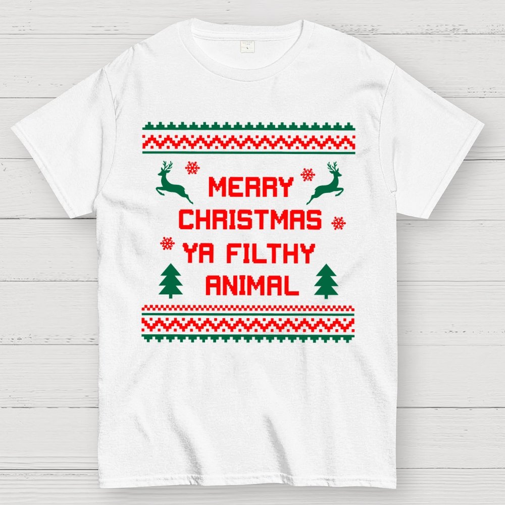 Merry Christmas Ya Filthy Animal  funny Geek T-Shirt