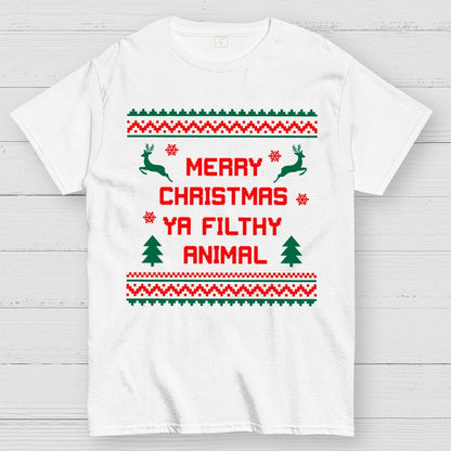 Merry Christmas Ya Filthy Animal  funny Geek T-Shirt