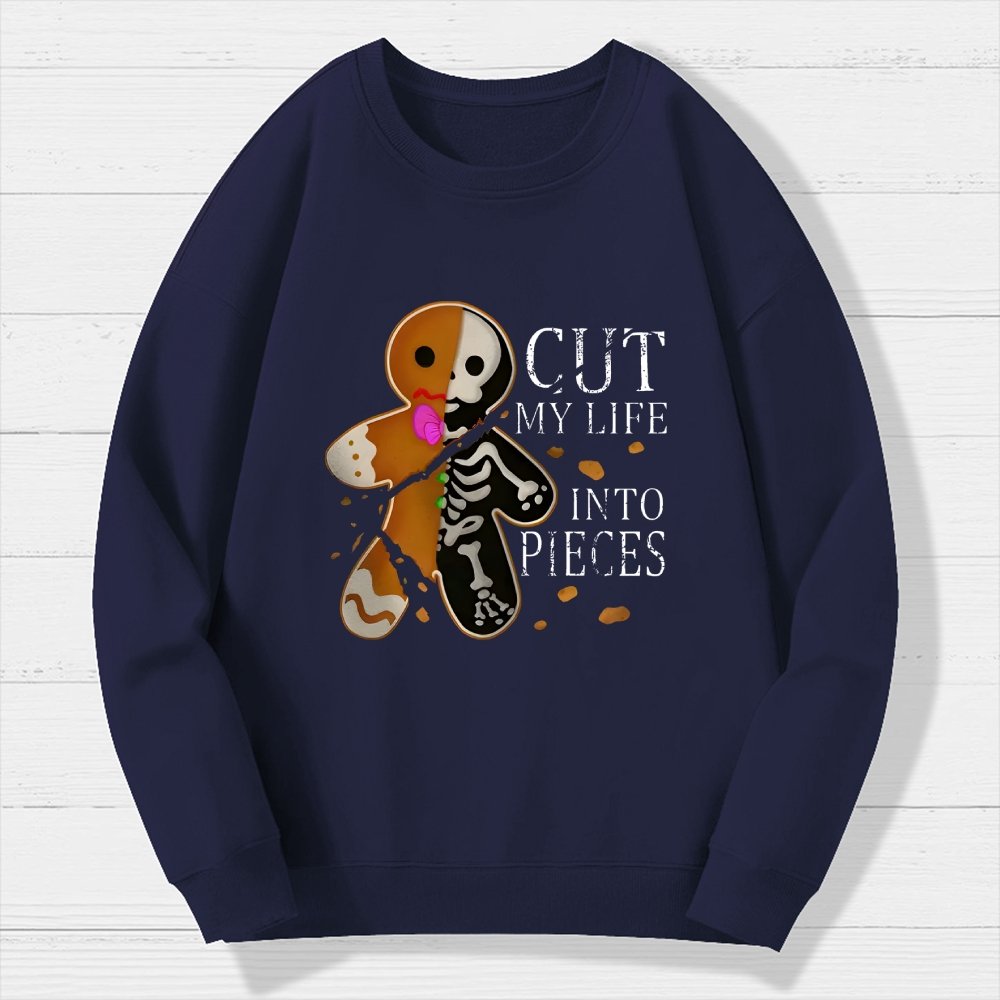 Cut My Life Into Pieces Gingerbread Geek Cotton Sweatshirt