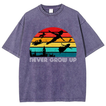 Never Grow Up Vintage Distressed T-shirt