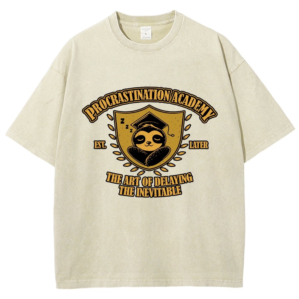 Procrastination Academy Vintage Distressed T-shirt