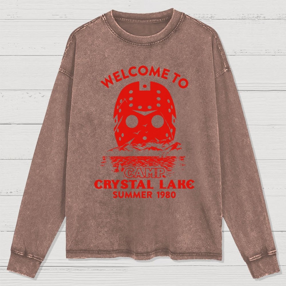 Welcome To Crystal Lake Washed Long Sleeve Tee