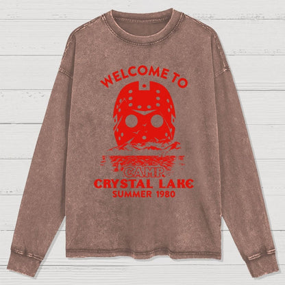 Welcome To Crystal Lake Washed Long Sleeve Tee