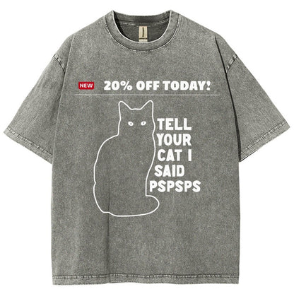 Tell Your Cat Vintage Distressed T-shirt
