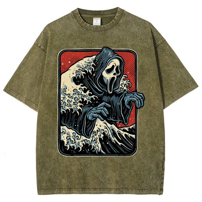 Ghost Wave Vintage Distressed T-shirt