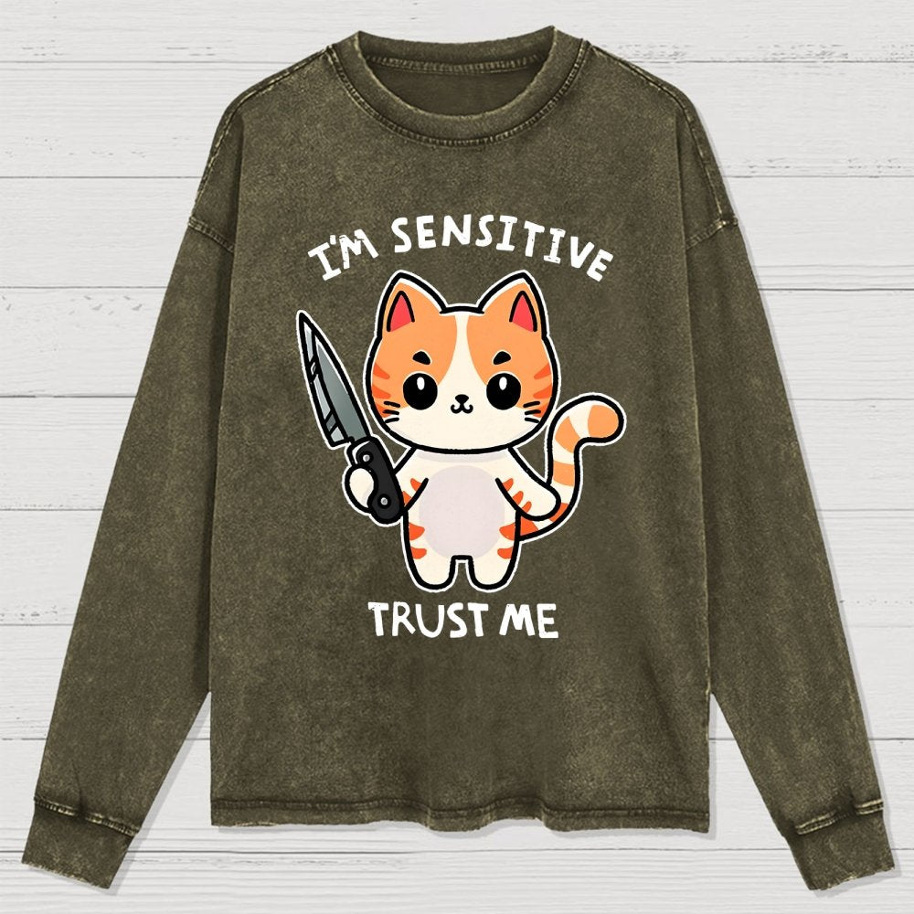 I'm sensitive Washed Long Sleeve Tee