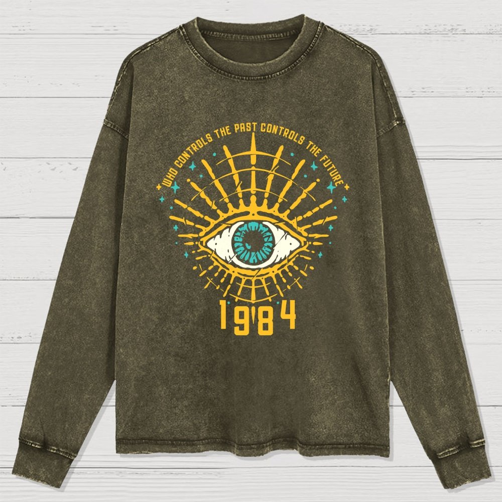 1984 George Orwell Control The Future Washed Long Sleeve Tee