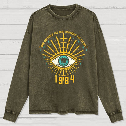 1984 George Orwell Control The Future Washed Long Sleeve Tee