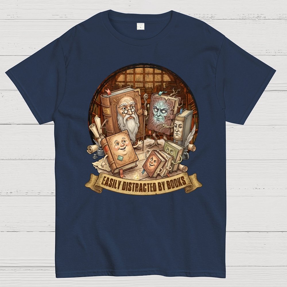 Easily Distracted By Books Geek T-Shirt
