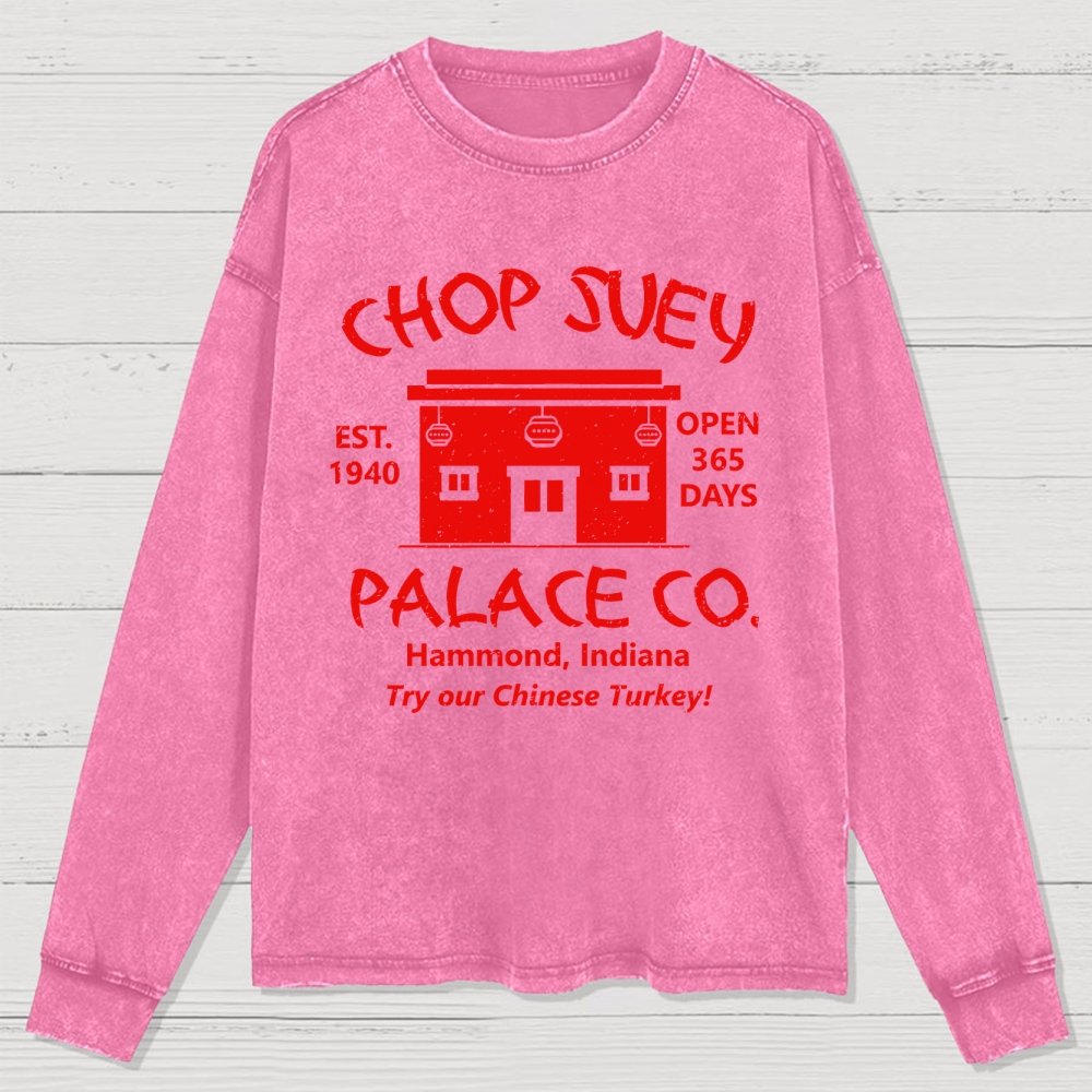 Christmas Story Mysterious Eatery Washed Long Sleeve Tee