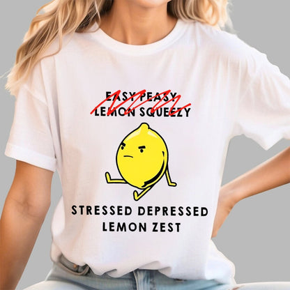 Stressed Depressed Lemon Zest Geek T-Shirt