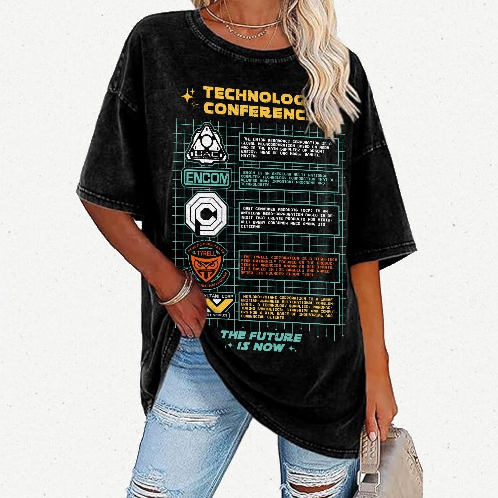 Technology Conference Vintage Distressed T-shirt