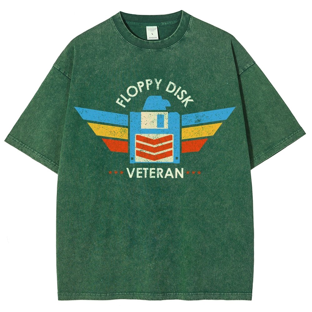 Floppy Disk Veteran Vintage Distressed T-shirt