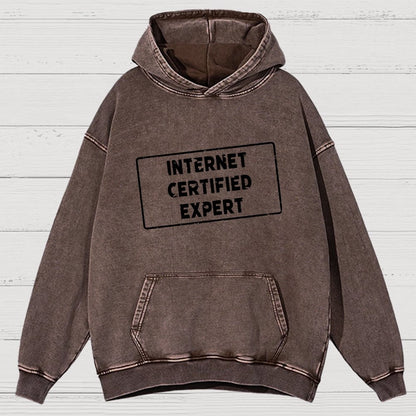 Internet Certified Expert Vintage Distressed Hoodie