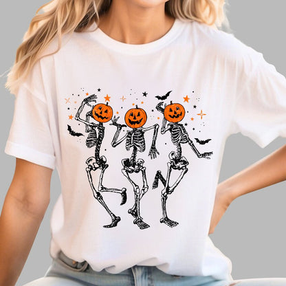 Dancing Skeleton Pumpkin Geeky T-Shirt