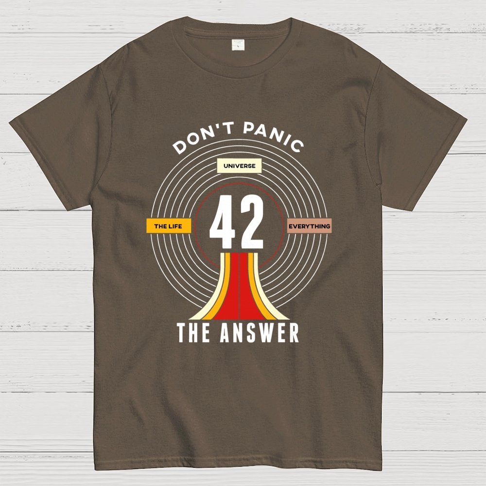 Nice Don't Panic 42 The Answer To Life Geek T-Shirt
