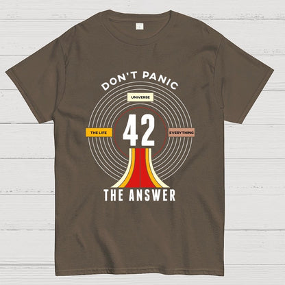 Nice Don't Panic 42 The Answer To Life Geek T-Shirt