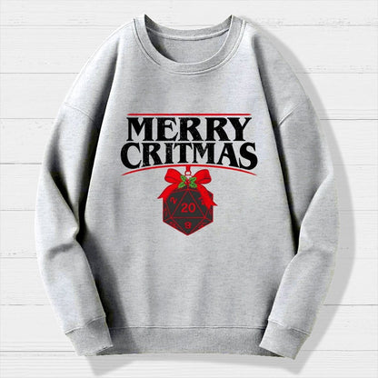 Merry Critmas D20 Holiday Geek Cotton Sweatshirt