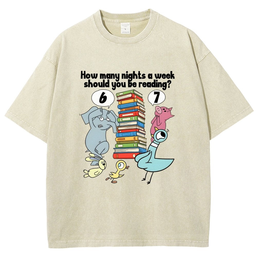 How Many Nights A Week Should You Be Reading 6-7 Vintage Distressed T-shirt