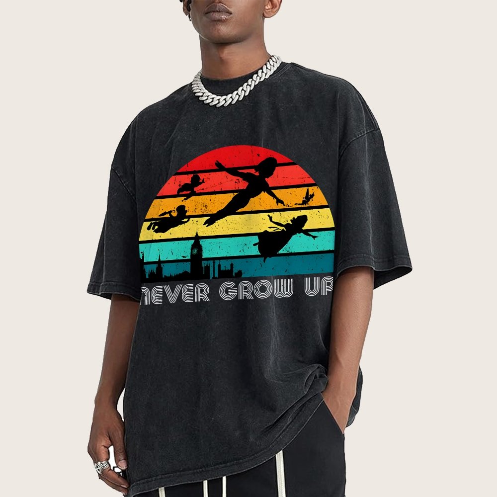 Never Grow Up Vintage Distressed T-shirt