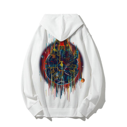 The Neon Falcon Printed Back Cotton Hoodie