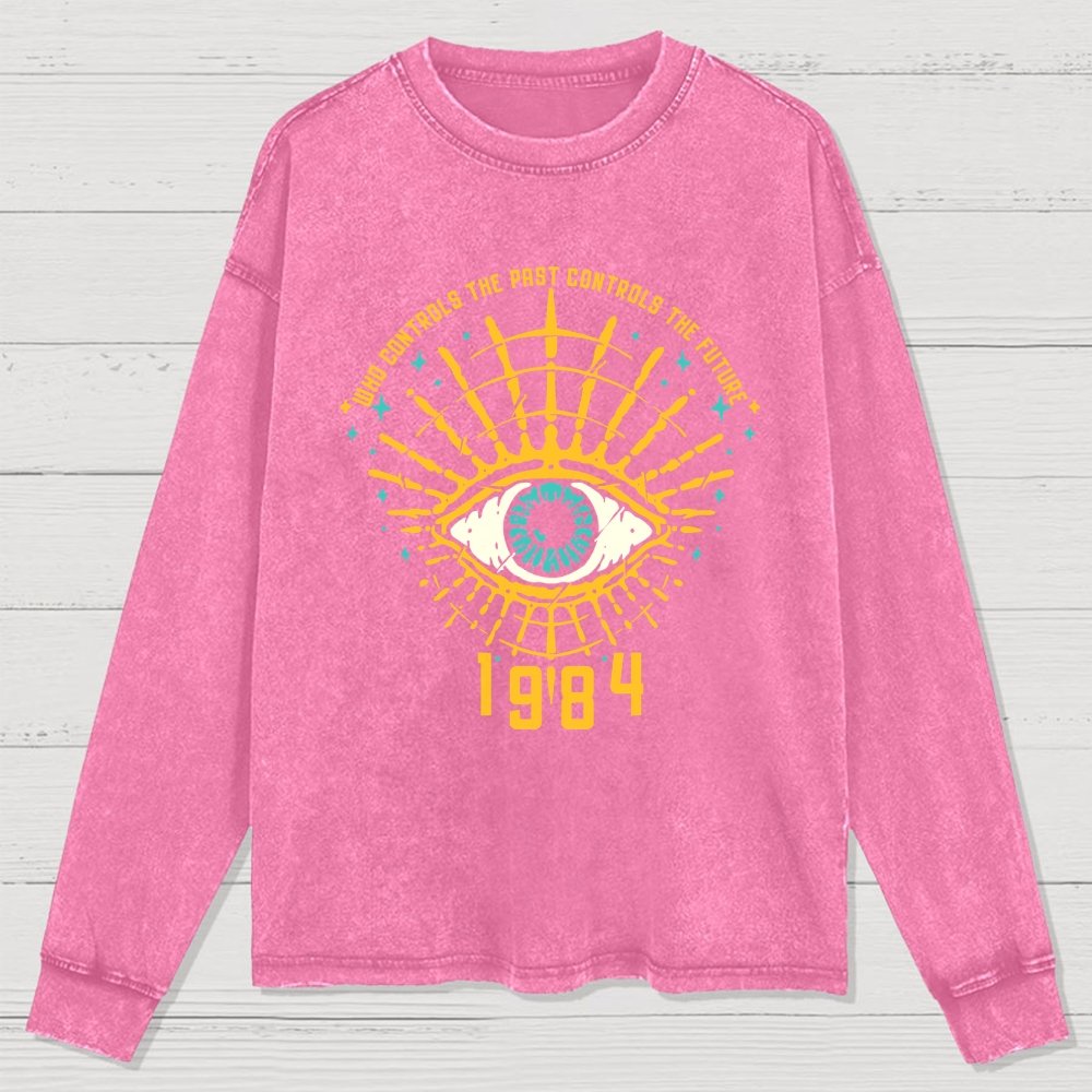 1984 George Orwell Control The Future Washed Long Sleeve Tee