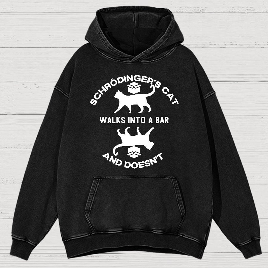 Schrödinger's Cat Vintage Distressed Hoodie