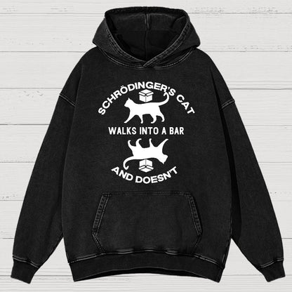Schrödinger's Cat Vintage Distressed Hoodie